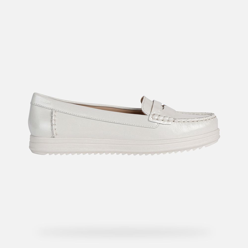 Geox Loafers White Genova - Geox Womens Shoes - HNAVJX842